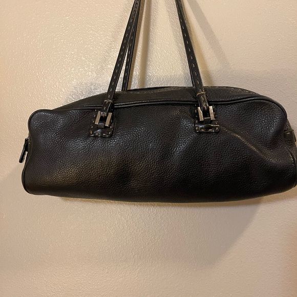 Authentic Fendi Selleria black leather bag. 15” long, 4.5” high and 3” wide. - Picture 2 of 10